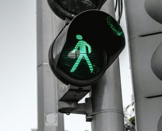 Green man crossing light